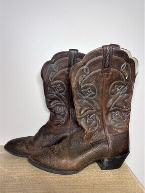 Ariat Women's Heritage Brown Cowgirl Boots Floral Size 7.5